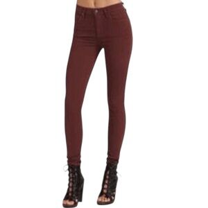 Citizens of Humanity COH Rocket Slick High Rise Maroon Waxed Skinny Jeans